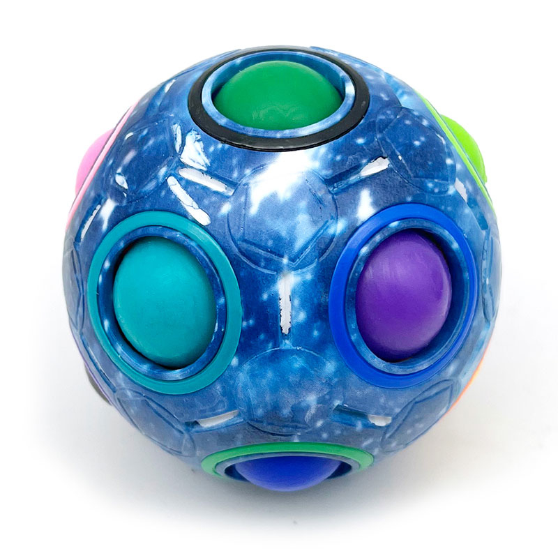 Regenbogen-Puzzleball, Stress-Zappelwürfel für Kinder