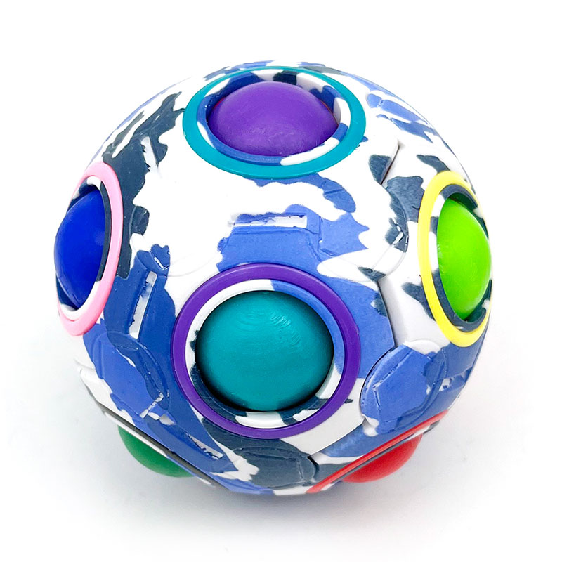 Regenbogen-Puzzleball, Stress-Zappelwürfel für Kinder